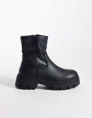 Seqwl Twirl Chunky Sock Boots In Black