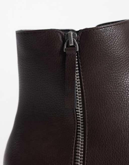 SEQWL Twirl Chunky-Stiefel mit Reißverschlussdetail in Braun, 3 von 4