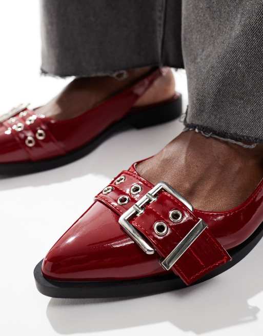 SEQWL - Vardy - Sandales à bride arrière avec boucle - Rouge, 3 de 4