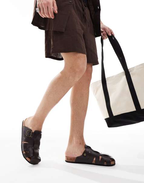 SEQWL - Visserssandalen in donkerbruin - view 1