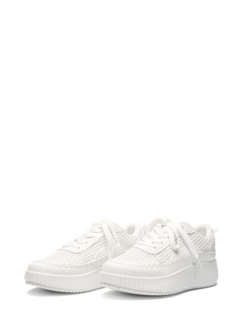 SEQWL Wedge sneakers with lace closure in white - view 1