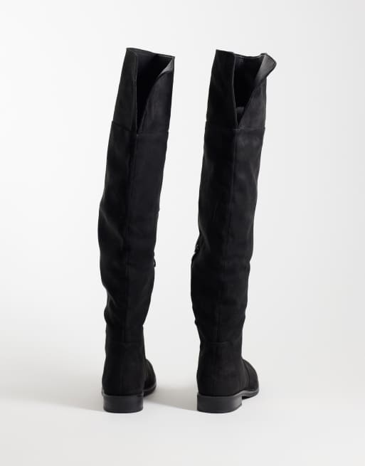 SEQWL Whisper Overknee-Stiefel in schwarzer Wildlederoptik, 2 von 4