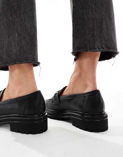 SEQWL Wide Fir – Jeep – Loafer in Schwarz mit Bommel und dicker Sohle, weite Passform, 4 von 4