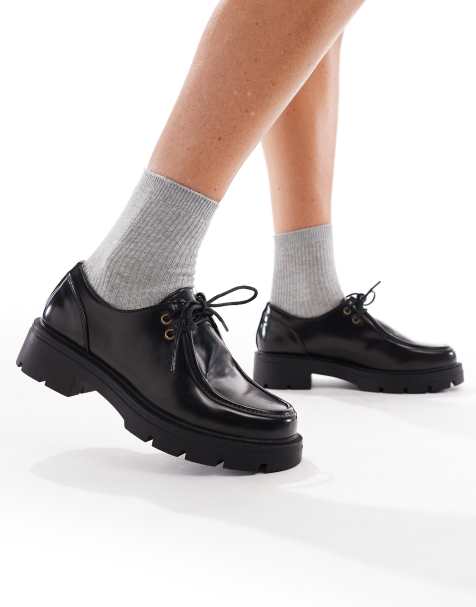 SEQWL Wide Fit - Alfa - Mocassins chunky à lacets - Noir - view 1