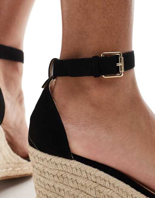 SEQWL Wide Fit – Amber – Svarta espadrillos med kilklackar och bred passform, 2 av 4