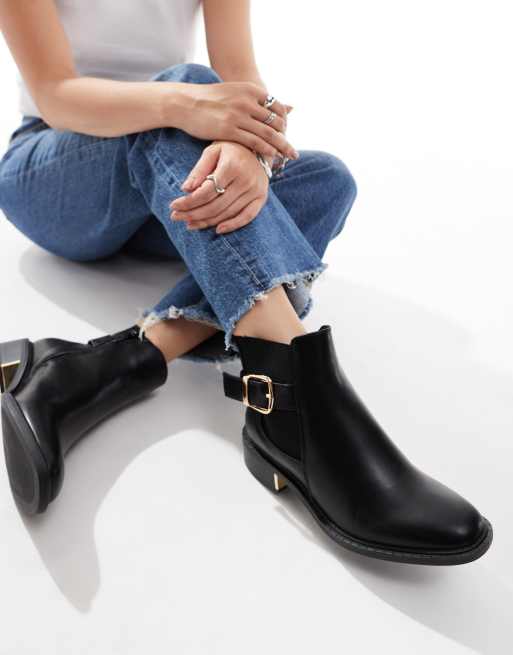 Wide black ankle shops boots