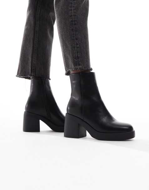 SEQWL Wide Fit Audi chunky ankle boots in black - view 1