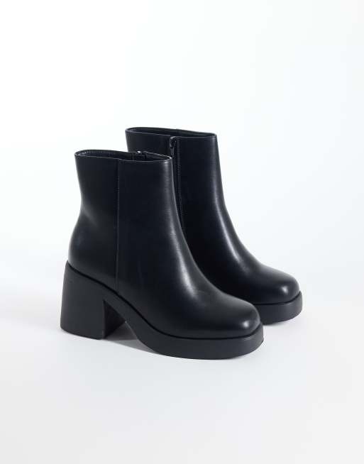 SEQWL Wide Fit Audi chunky ankle boots in black, 2 of 4