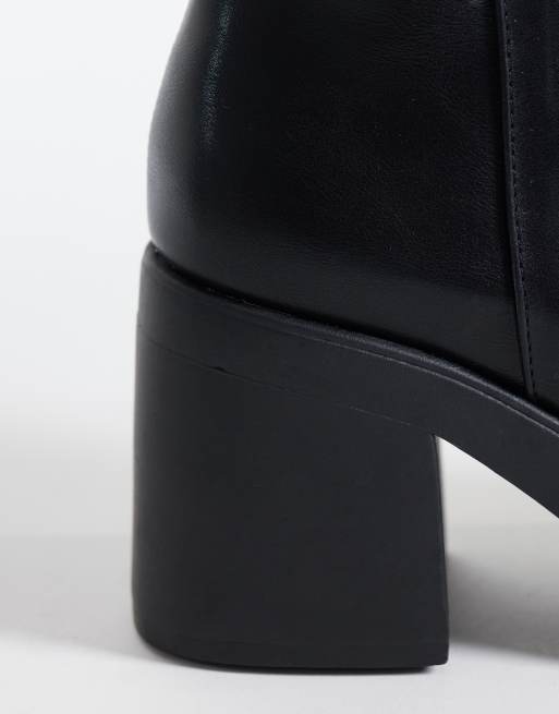 SEQWL Wide Fit Audi chunky ankle boots in black, 4 of 4