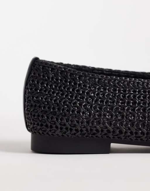 SEQWL Wide Fit - Ballerine a pianta larga nere intrecciate, 4 di 4