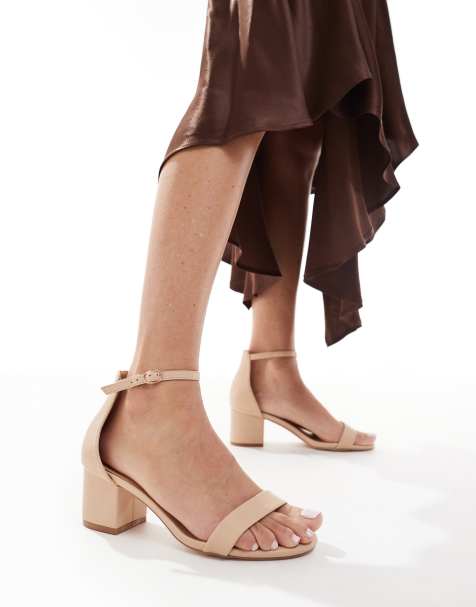 SEQWL Wide fit – Beige sandaler med blockklackar och bred passform - view 1