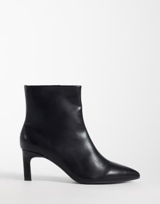 Seqwl Wide Fit Benz Faux Suede Kitten Heel Ankle Boots In Black
