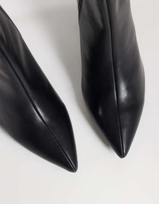 SEQWL Wide Fit Benz faux-suede kitten heel ankle boots in black, 2 of 4