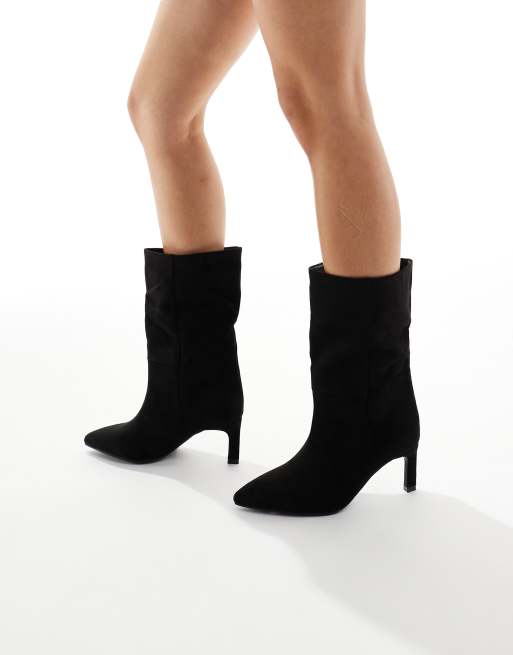 SEQWL Wide Fit – Benz – Svarta ankelboots med taxklack, 2 av 4