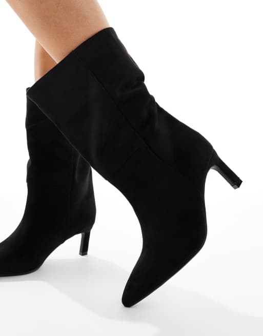 SEQWL Wide Fit – Benz – Svarta ankelboots med taxklack, 3 av 4
