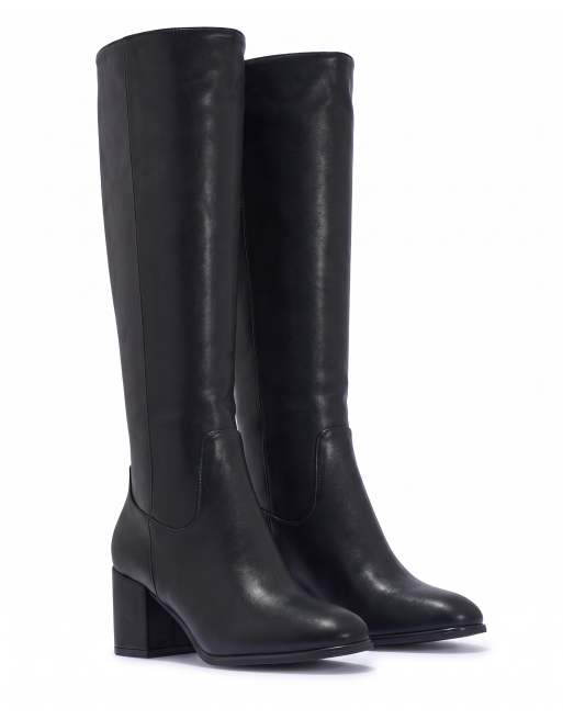 SEQWL Wide Fit Block heel casual knee high boots in black, 5 of 5