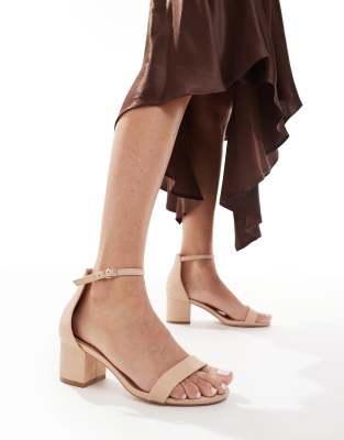 block heeled sandals in beige-Neutral