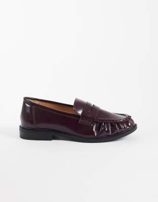 Seqwl Wide Fit Cadillac Penny Loafers In Red