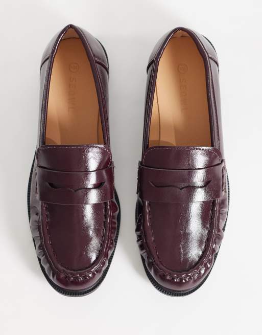 SEQWL Wide Fit – Cadilliac – Bordowe loafersy penny, 2 z 4