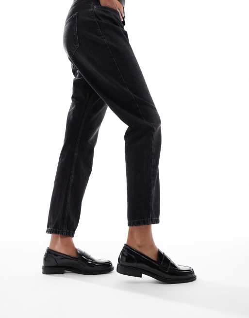 SEQWL Wide Fit Cadilliac penny loafers in black, 4 of 4