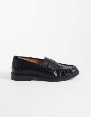 Seqwl Wide Fit Cadilliac Penny Loafers In Black