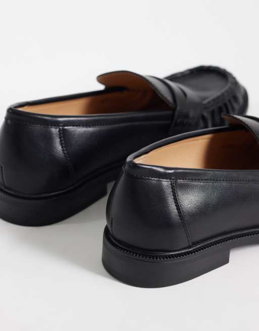 SEQWL Wide Fit Cadilliac penny loafers in black, 3 of 4