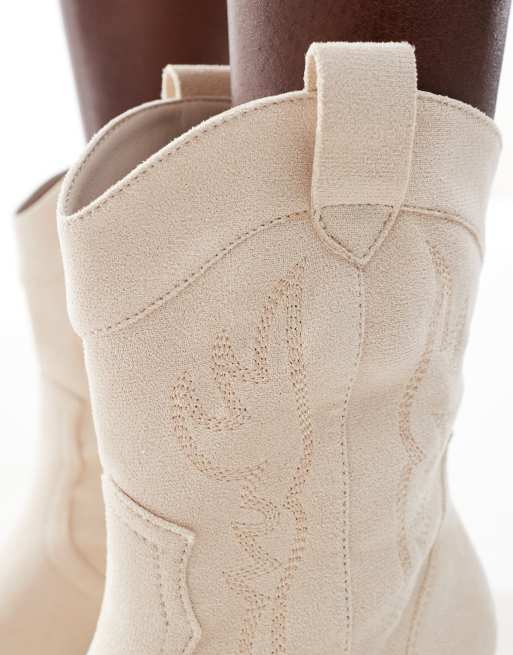 SEQWL Wide Fit Cattle western boots in stone, 3 of 4