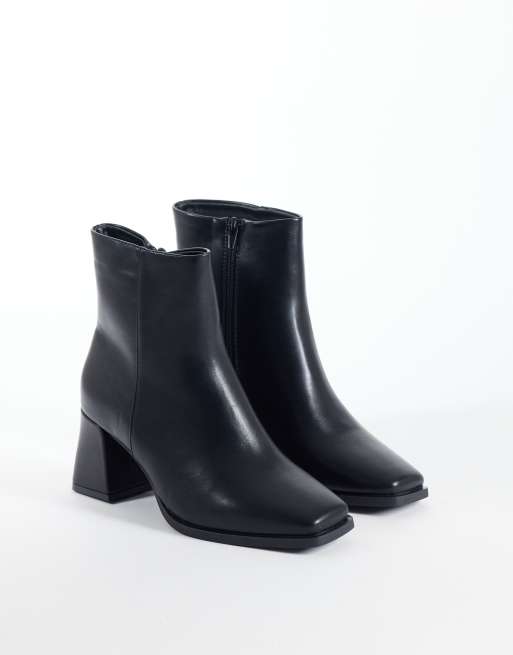 SEQWL Wide Fit Fisher Mid-Stiefeletten mit Blockabsatz in Schwarz, 2 von 4
