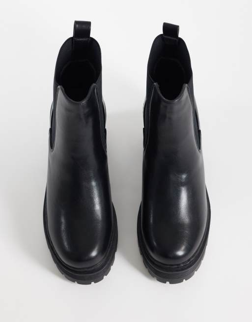 SEQWL Wide Fit - Fuzzy - Chelsea boots met dikke zool in zwart, 4 van 4