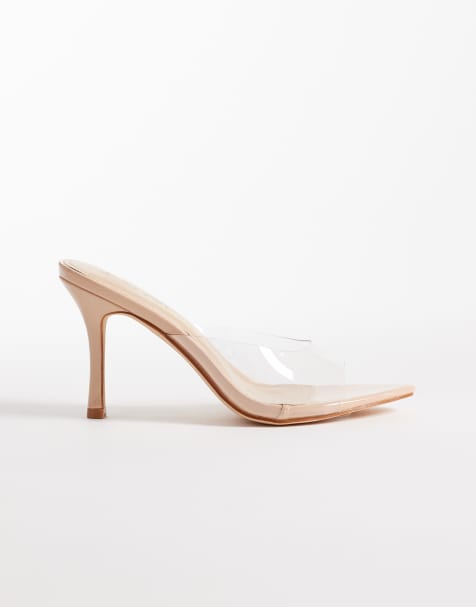 SEQWL wide fit heeled sandals in clear - view 1