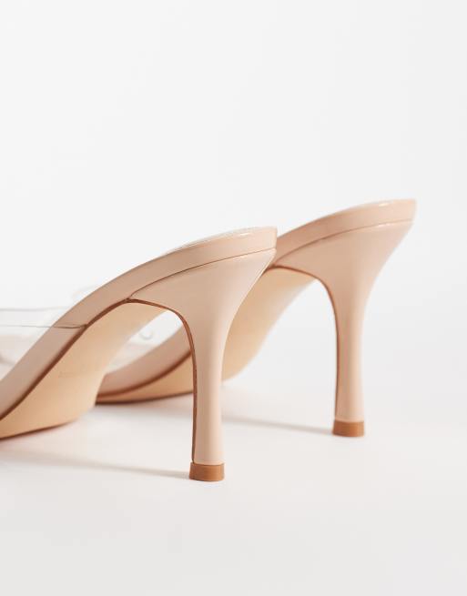 SEQWL wide fit heeled sandals in clear, 4 of 4