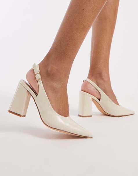 SEQWL Wide Fit - Hogan - Chaussures à talon carré et bride arrière - Crème - view 1