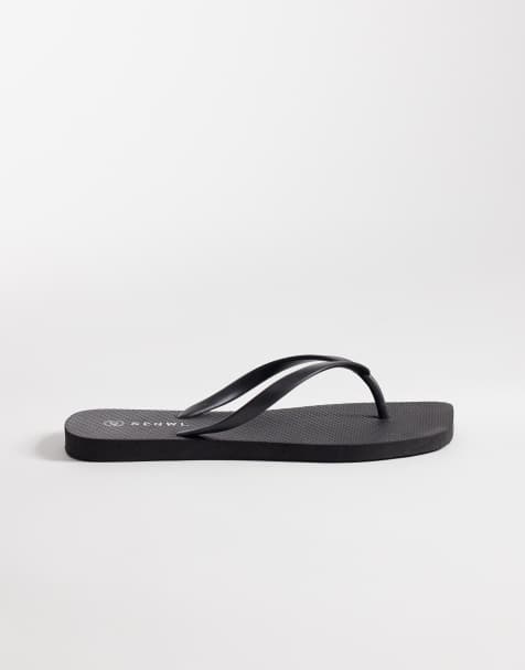 SEQWL Wide Fit - Infradito a pianta larga nere con punta squadrata - view 1