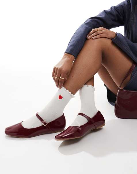 SEQWL Wide Fit - Iris - Ballerines en similicuir - Bordeaux - view 1