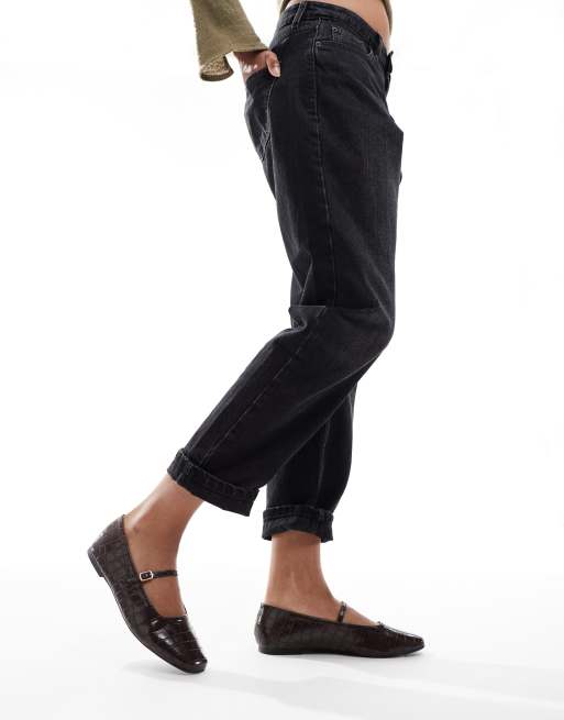 SEQWL Wide Fit Iris ballet flats in croc brown