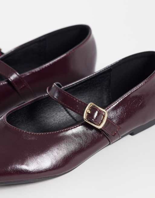 SEQWL Wide Fit – Iris – Bordowe balerinki z wysoką przyszwą, 3 z 4