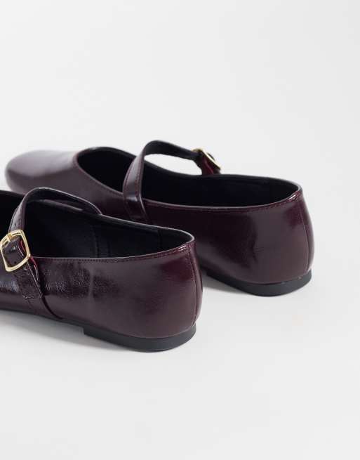 SEQWL Wide Fit – Iris – Bordowe balerinki z wysoką przyszwą, 4 z 4