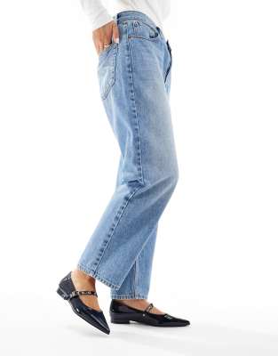 Seqwl Wide Fit Jordan Pointed Toe Ballet Flats In Blue