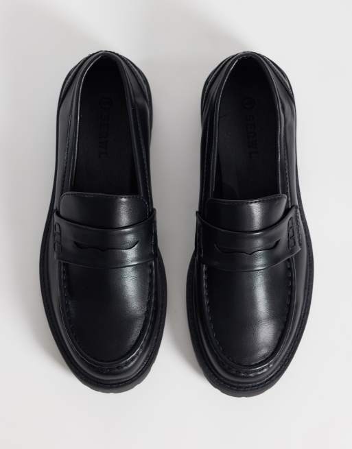 SEQWL Wide Fit Kinder chunky loafers i sort, 2 af 4