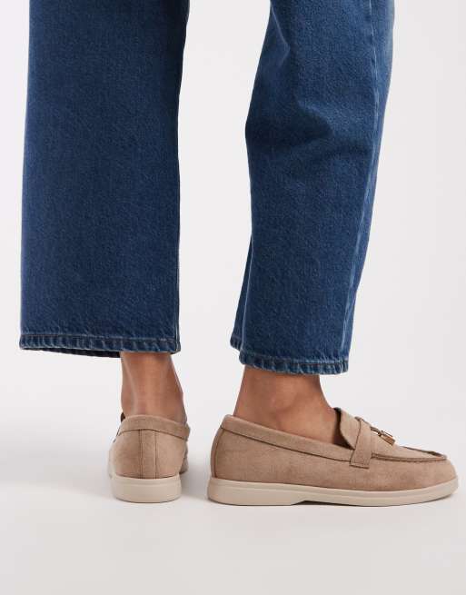 SEQWL Wide Fit loafers in taupe faux suede, 3 of 4