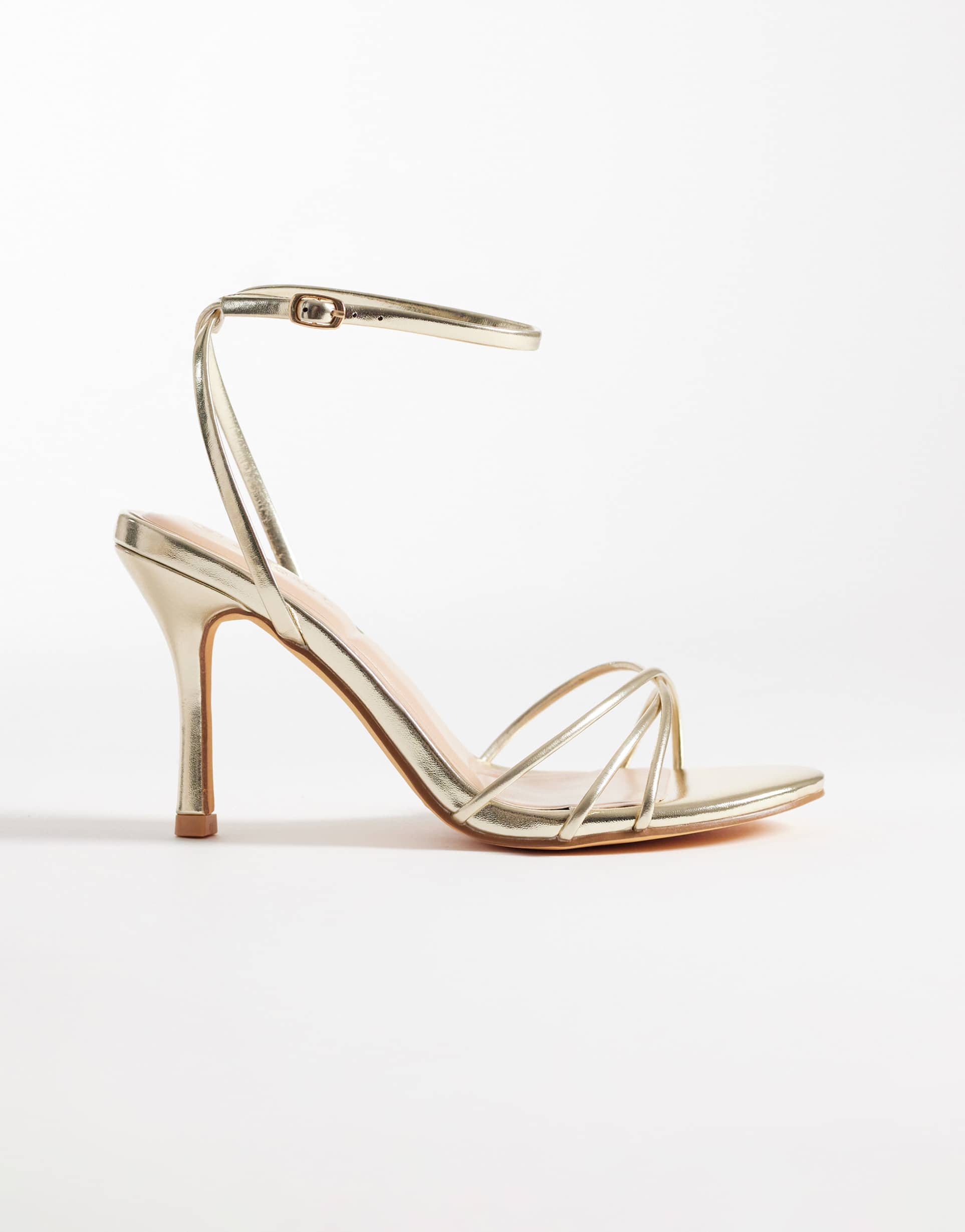 seqwl wide fit lolly heeled sandals in gold