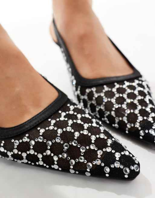 SEQWL Wide Fit - Maybach - Scarpe con tacchetti a spillo nere decorate e con cinturino sul retro, 2 di 4