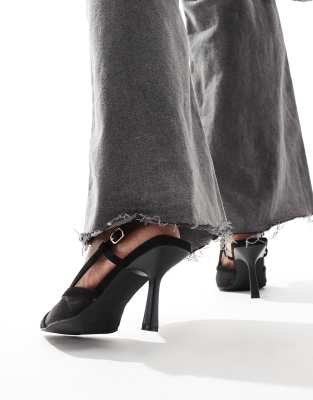 Seqwl Wide Fit Mayback Slingback Kitten Heels