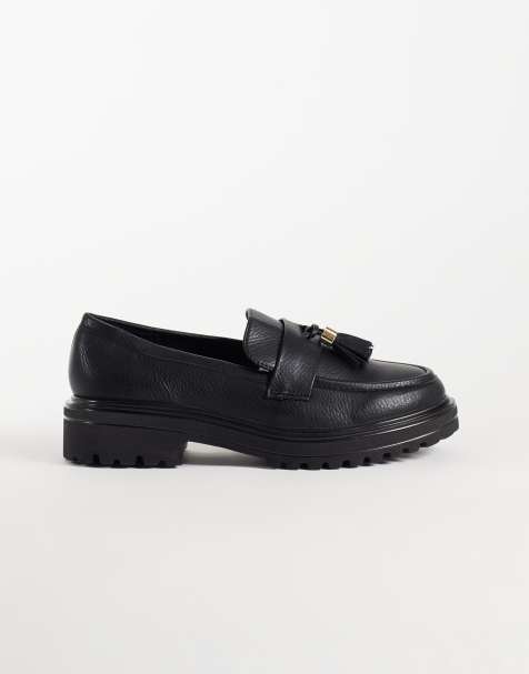 SEQWL Wide Fit mocassins chunky à pampilles en noir - view 1