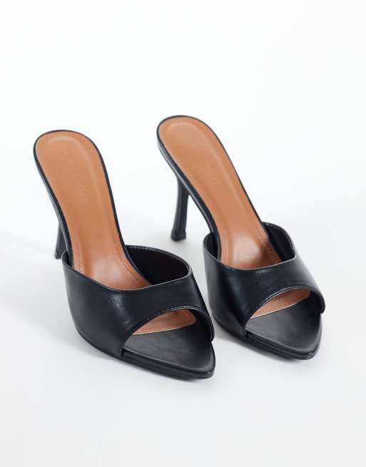 SEQWL Wide Fit Ocon heeled sandals in black, 2 of 4