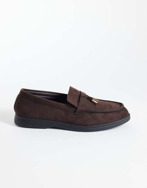 SEQWL Wide Fit - Panther - Mocassins en imitation daim avec pampilles - Chocolat - view 1