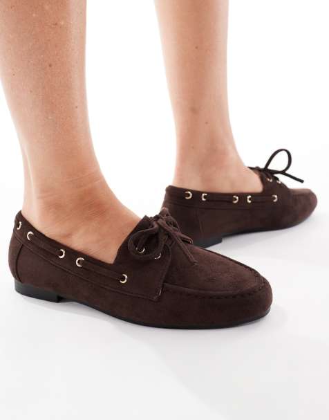 SEQWL Wide Fit Picnic boat shoes in chocolate - view 1