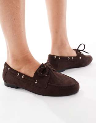 SEQWL Wide Fit - Picnic - Bootsschuhe in Schokobraun