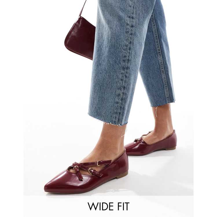 Maroon pointed toe flats hotsell