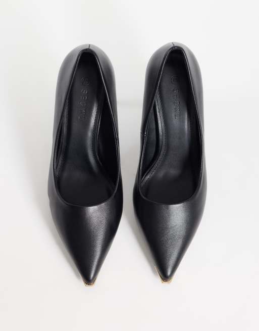 SEQWL Wide Fit pumps with gold detail in black, 2 of 4
